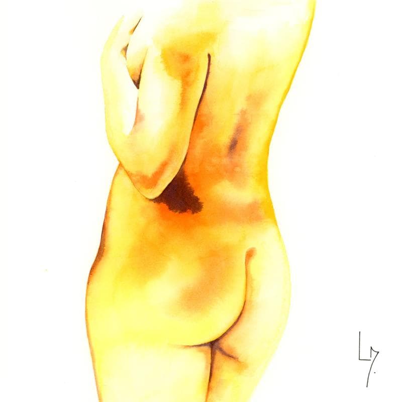 Painting NF120 by Loussouarn Michèle | Painting Figurative Watercolor Nude, Pop icons