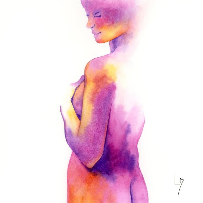 Painting NF121 by Loussouarn Michèle | Painting Figurative Watercolor Nude, Pop icons