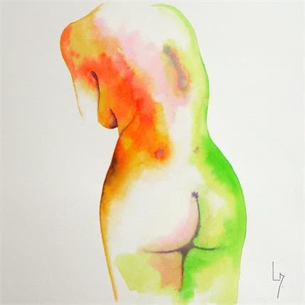 Painting NF124 by Loussouarn Michèle | Painting Figurative Watercolor Nude