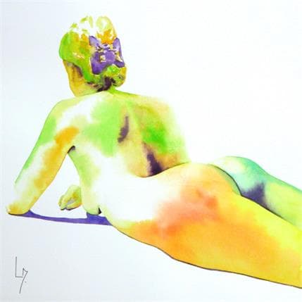 Painting NF125 by Loussouarn Michèle | Painting Figurative Watercolor Nude
