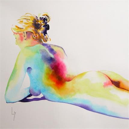 Painting NF128 by Loussouarn Michèle | Painting Figurative Watercolor Nude