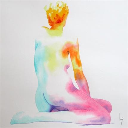 Painting NF130 by Loussouarn Michèle | Painting Figurative Watercolor Nude