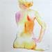 Painting NF131 by Loussouarn Michèle | Painting Figurative Watercolor Nude