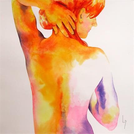 Painting NF132 by Loussouarn Michèle | Painting Figurative Watercolor Nude