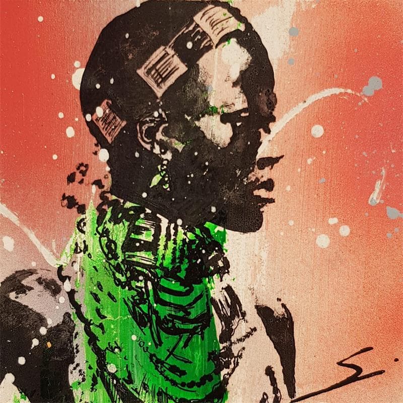 Gemälde African Girl 2 von Mestres Sergi | Gemälde Pop-Art Pop-Ikonen Graffiti