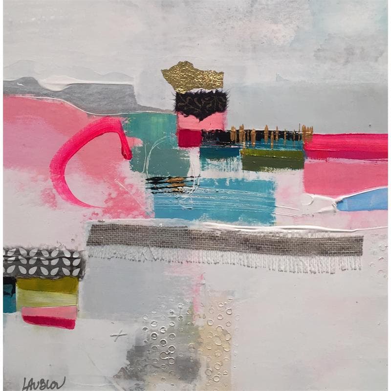 Painting Réveil près du lac by Lau Blou | Painting Raw art Mixed Minimalist