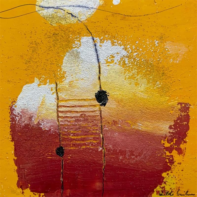 Painting LE4 by Wilms Hilde | Painting Abstract Gluing Minimalist