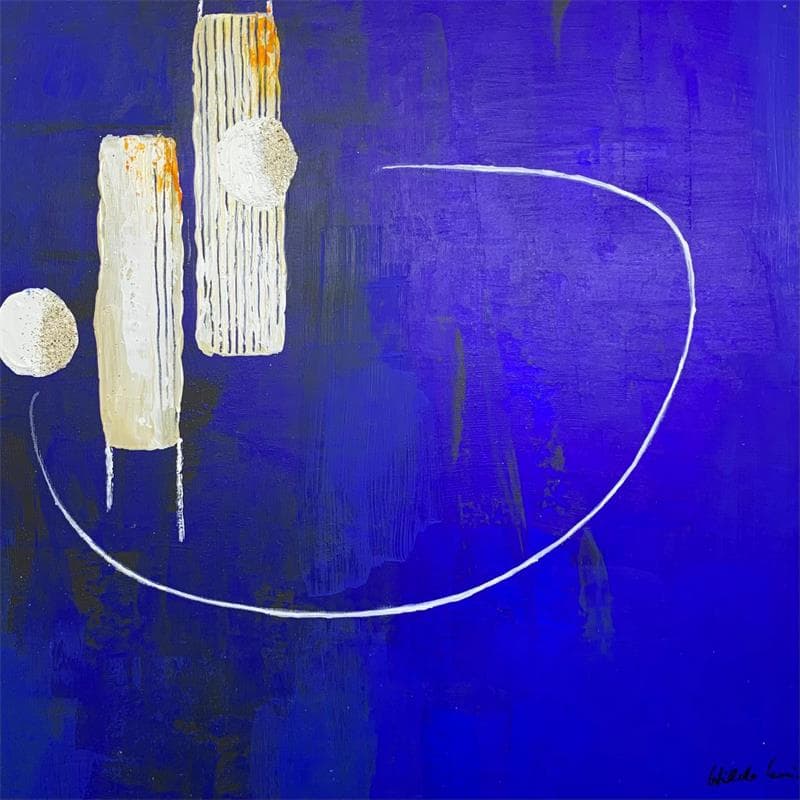 Peinture LE12 par Wilms Hilde | Tableau Abstrait Mixte minimaliste
