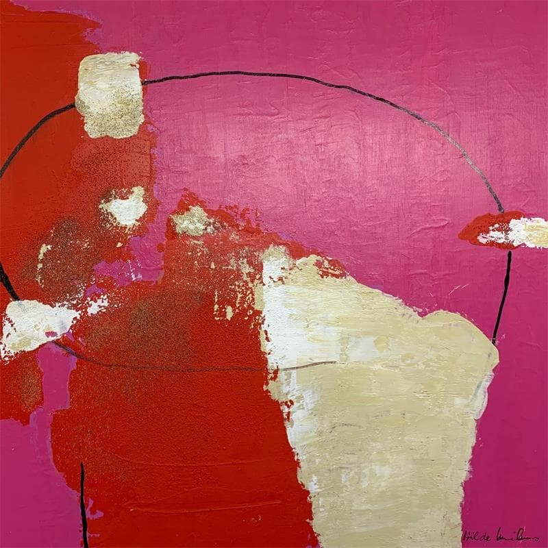 Painting LE19 by Wilms Hilde | Painting Abstract Gluing Minimalist