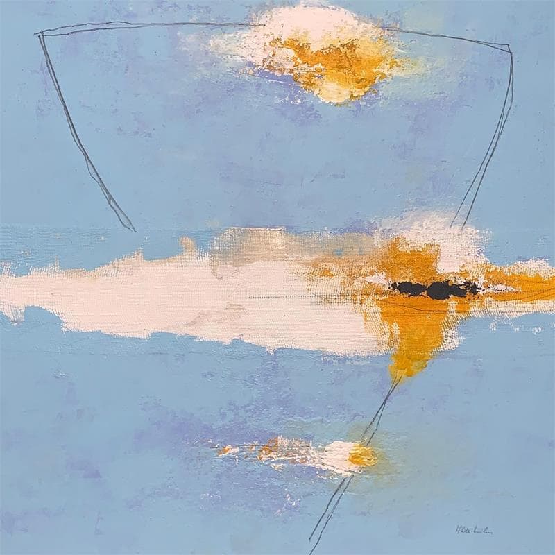 Painting LE27 by Wilms Hilde | Painting Abstract Minimalist Gluing