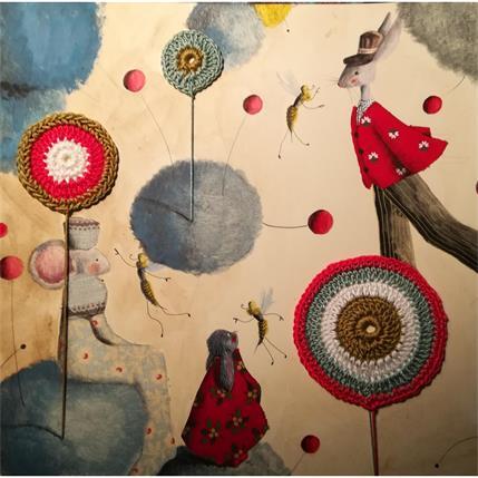 Painting A l'écoute des abeilles by Nai | Painting Surrealist Mixed Life style