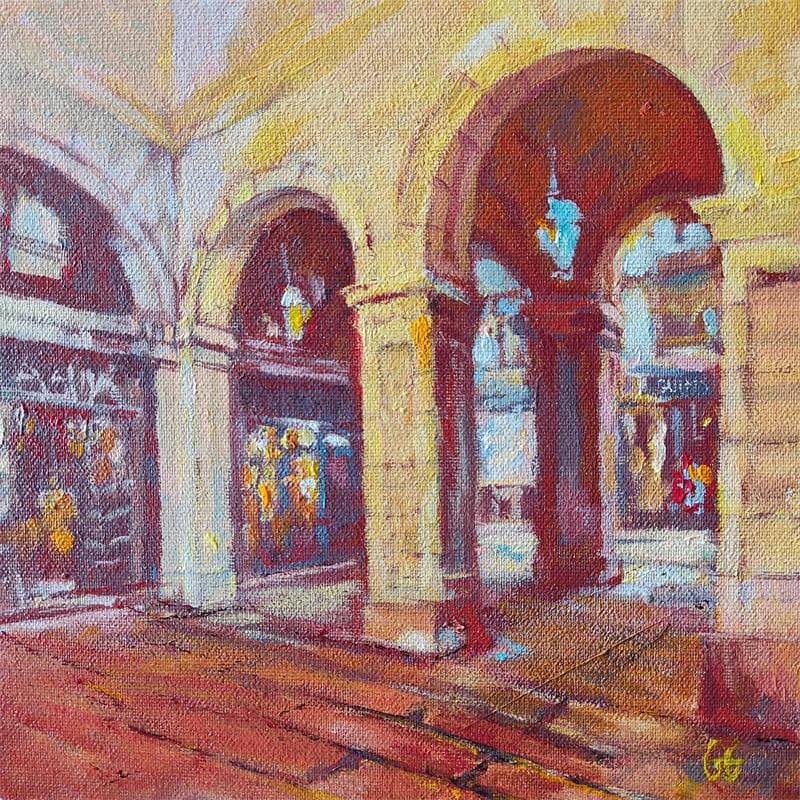 Painting plaza real by Galileo Gabriela | Painting Figurative Urban Oil
