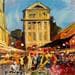 Painting Marché cours  Saleya by Frédéric Thiery | Painting Figurative Acrylic Landscapes Urban Life style