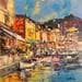 Painting Animation sur le port by Frédéric Thiery | Painting Figurative Acrylic Landscapes Urban Marine