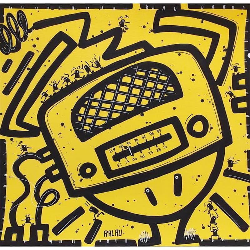 Peinture Allume la radio par Ralau | Tableau Street Art Mixte icones Pop