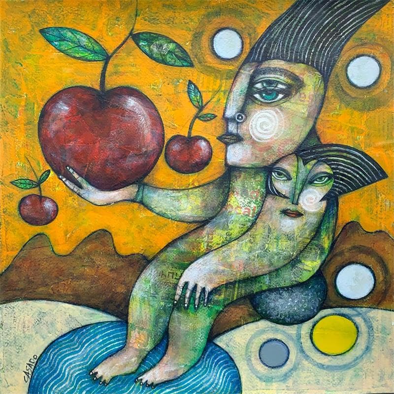 Gemälde The fruit von Casado Dan  | Gemälde Art brut Alltagsszenen