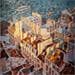 Peinture Amoureux sur la Seine par Heaton Rudyard | Tableau Figuratif Acrylique Vues urbaines