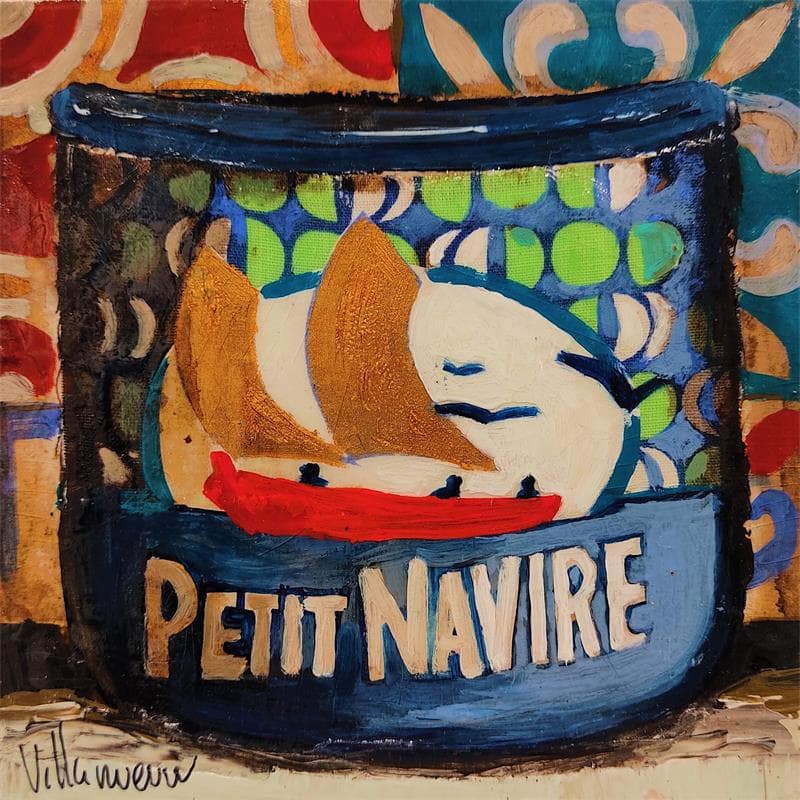 Painting petit navire by Villanueva Puigdelliura Natalia | Painting Figurative Mixed Pop icons