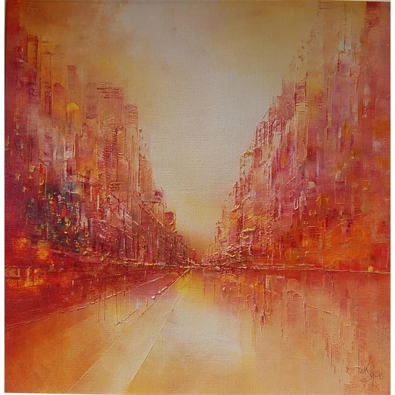 Painting Ruelle irréelle by Levesque Emmanuelle | Painting Abstract Oil Urban