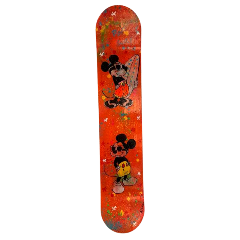 Sculpture Skateboard Mickey par Kikayou | Sculpture Pop Art Objets détournés Mixte