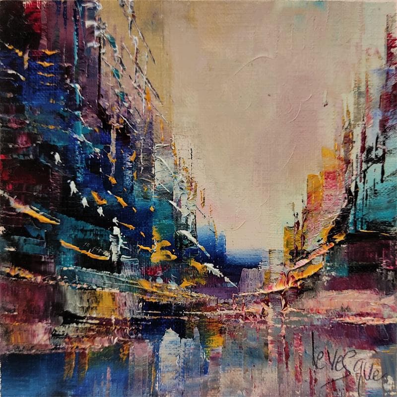 Painting Un septembre heureux 1 by Levesque Emmanuelle | Painting Abstract Oil Urban