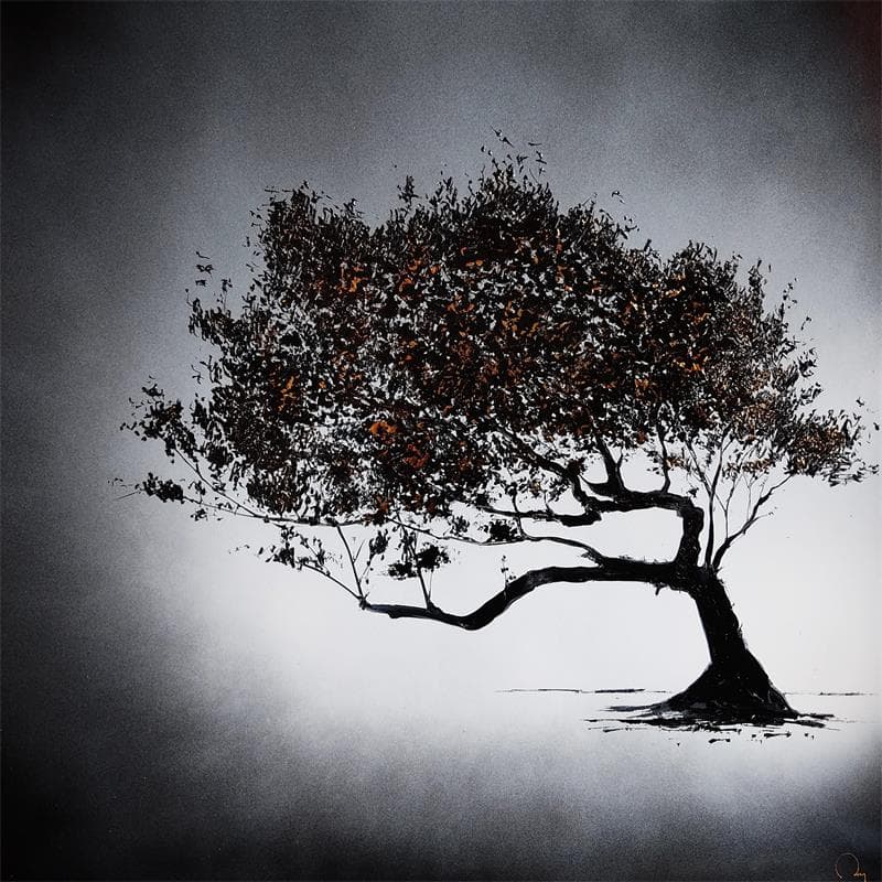 Painting Call of the wild by Rey Julien | Painting Figurative Mixed Landscapes Black & White