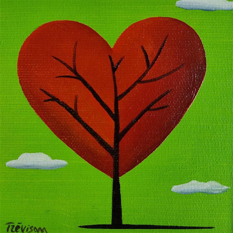 Painting Red tree by Trevisan Carlo | Painting Surrealist Oil Life style