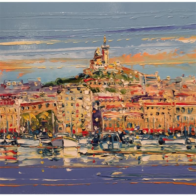 Painting Croisière en ferry boat by Corbière Liisa | Painting Figurative Oil Landscapes