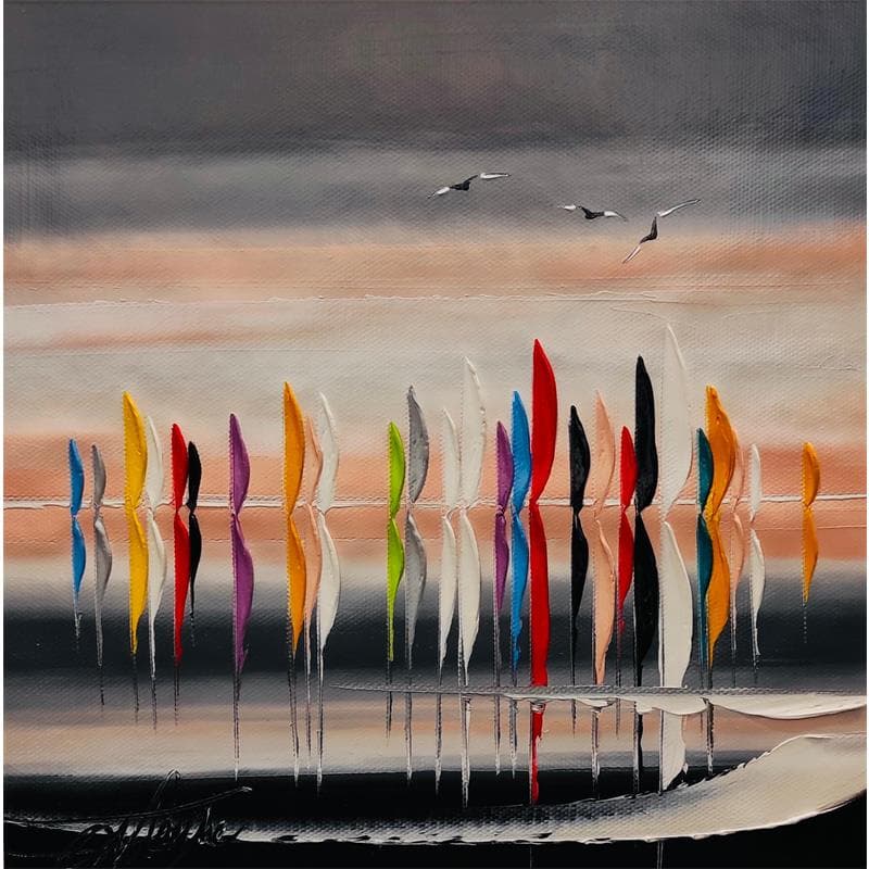 Painting Tendresse d'un soir d'été by Fonteyne David | Painting Figurative Marine Oil