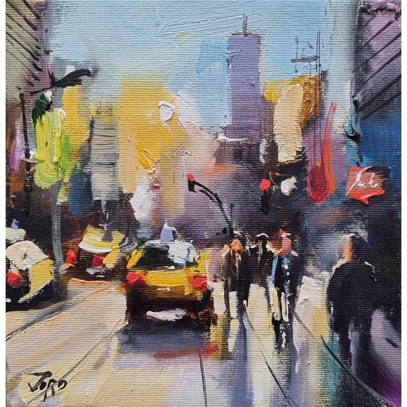 Painting sunny day in town by Joro | Painting Urban Oil