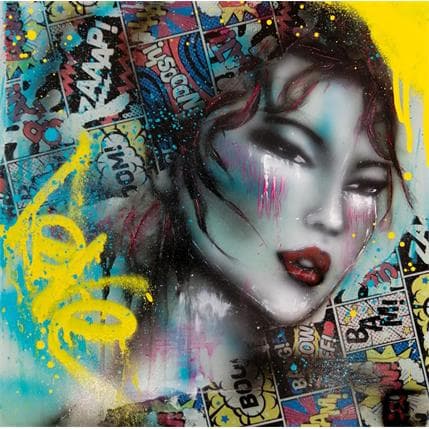 Peinture lady pop par Gil KD | Tableau Street Art Mixte Portraits