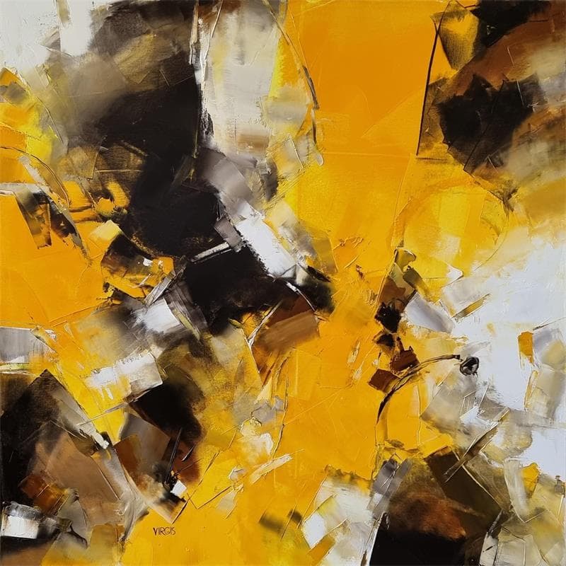 Painting DEEP YELLOW by Virgis | Painting Abstract Oil