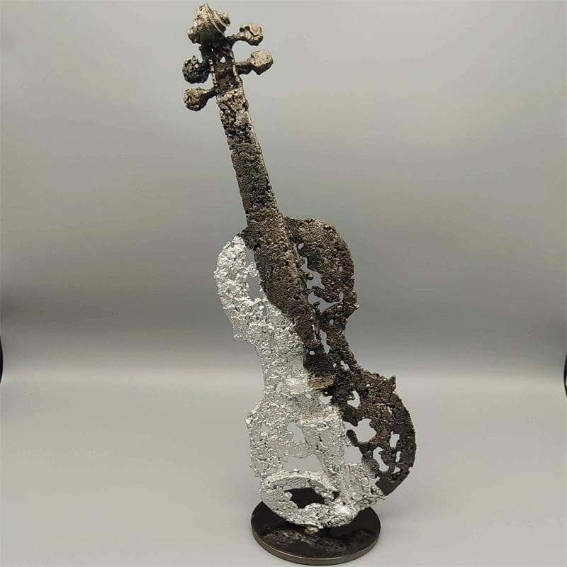 Sculpture solo de violon 41-21 by Buil Philippe | Sculpture Classic Bronze, Metal