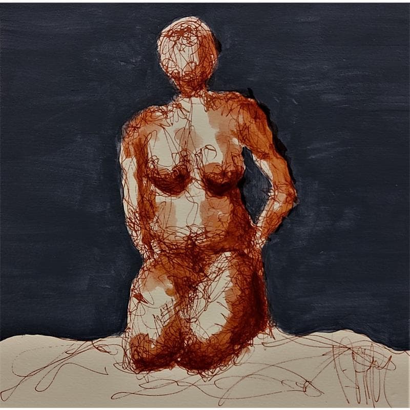 Painting Camille by Sahuc François | Painting Figurative Acrylic Nude