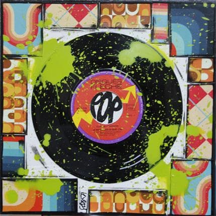 Painting Vintage vinyle by Costa Sophie | Painting Pop art Mixed Pop icons