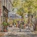 Painting Café boulevard St-Germain by Decoudun Jean charles | Painting Figurative Watercolor Urban