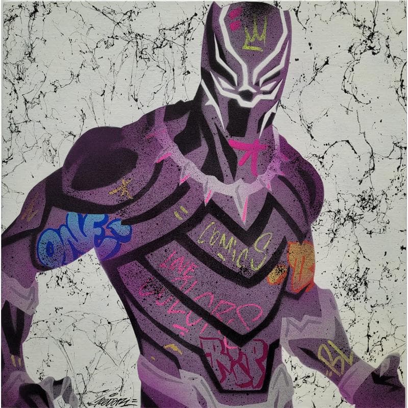 Painting Black panther by Kedarone | Painting Street art Mixed Pop icons