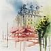 Painting Boulevard Arago by Kévin Bailly | Painting Figurative Watercolor Urban