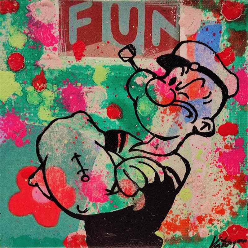 Painting Popeye by Kikayou | Painting Pop-art Pop icons Graffiti