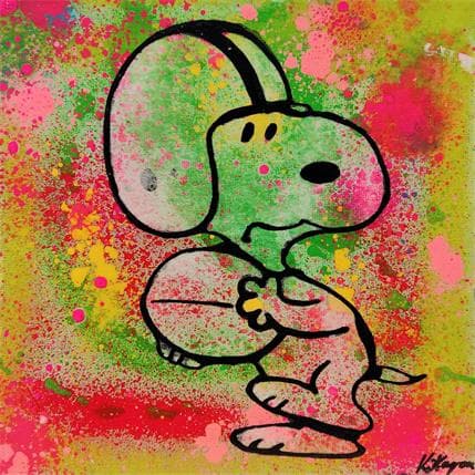 Painting Snoopy soocer by Kikayou | Painting Pop art Mixed Animals, Pop icons