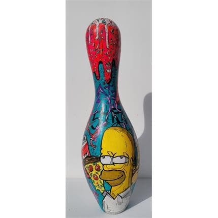 Sculpture Quille Bowlmaster Homer par Art Hugo EP | Sculpture Pop Art Mixte icones Pop