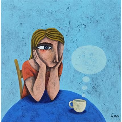 Painting que penses ? by Aguasca Sole Gemma | Painting Illustrative Mixed Life style