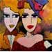 Painting Un couple heureux by Fauve | Painting Figurative Oil Life style
