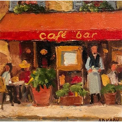 Peinture Café Bar par Arkady | Tableau Figuratif Huile scènes de vie