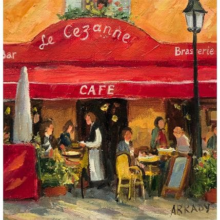 Peinture Bar le Cézanne par Arkady | Tableau Figuratif Huile Vues urbaines