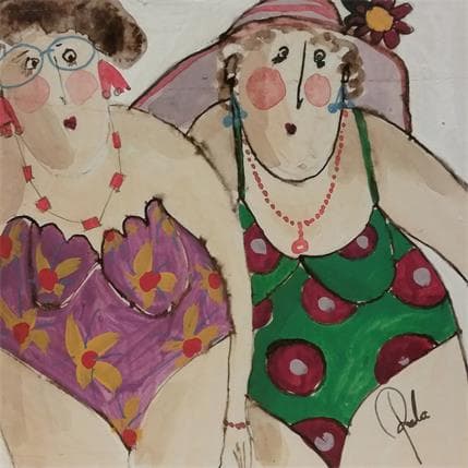 Painting Georgette, Lucie by Colombo Cécile | Painting Figurative Mixed Life style