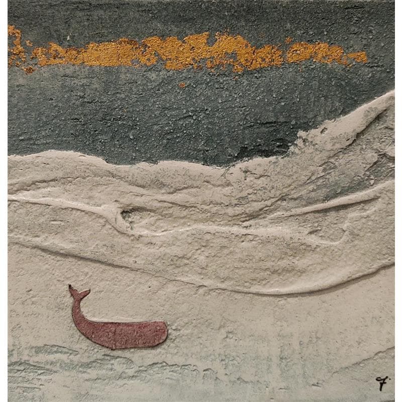 Painting NAVIGARE by Roma Gaia | Painting Figurative Mixed Marine Animals Minimalist
