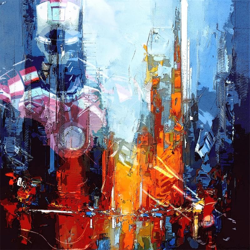 Peinture Iron Man - Crépuscule par Castan Daniel | Tableau