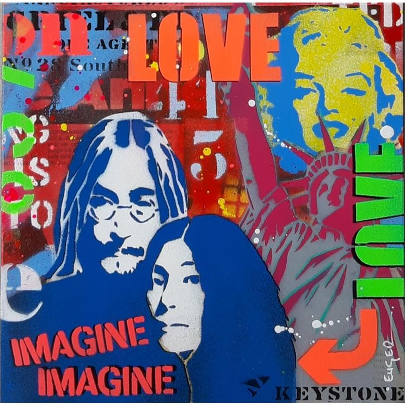 Painting Imagine by Euger Philippe | Painting Pop-art Acrylic, Graffiti Pop icons