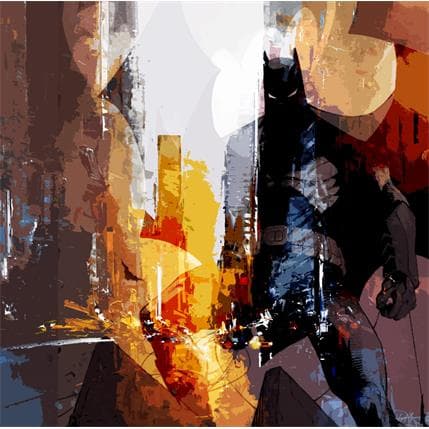 Painting Batman - Manhattanhenge by Castan Daniel | Painting Figurative Mixed Pop icons, Urban